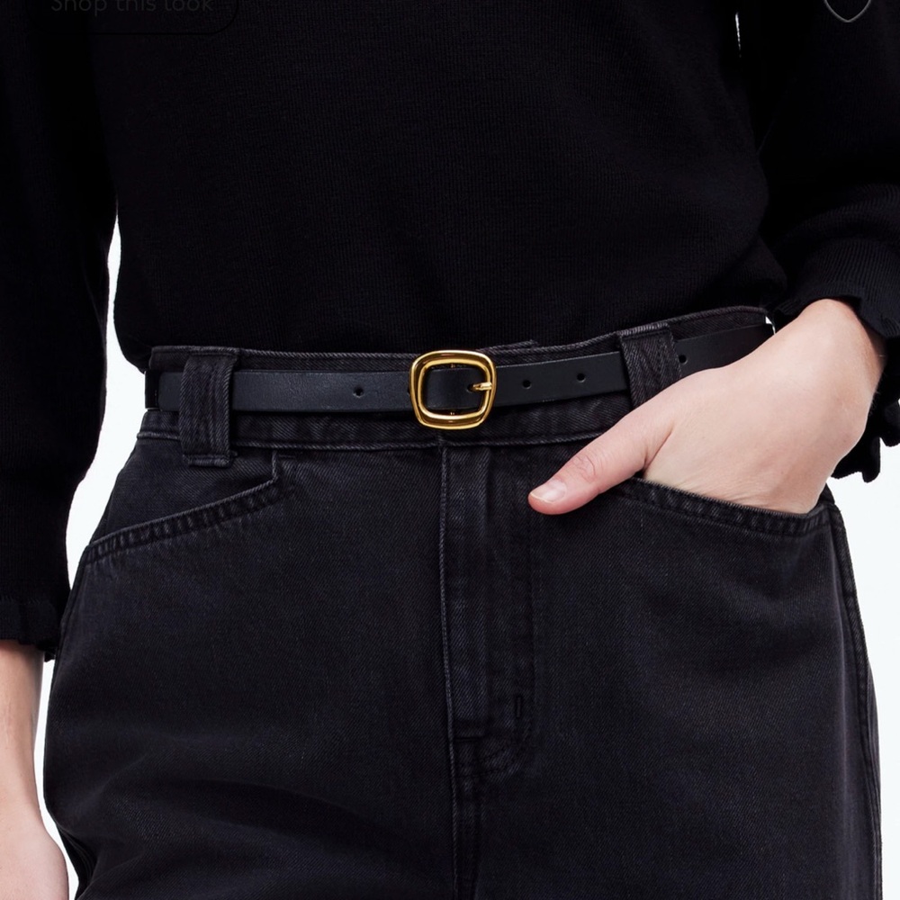 Madewell Sculptural Buckle Leather Skinny Belt